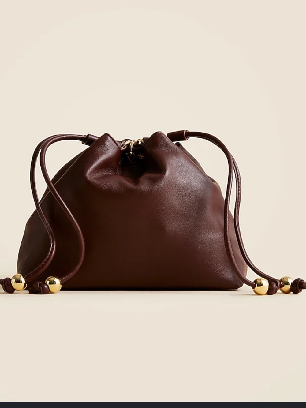 J.CREW Drawstring 100% leather pouch bag